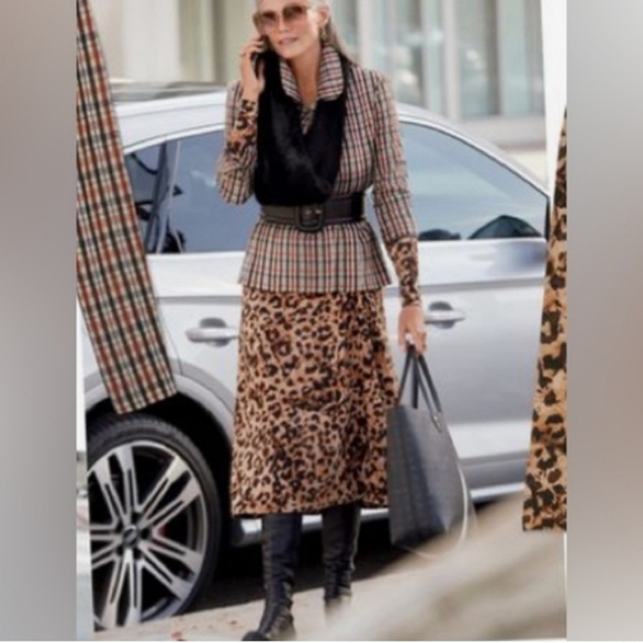 CAbi Style #4216 Driver's Seat Selma Cheetah Print Midi Mobwife Dress Sz M NEW - Picture 4 of 16